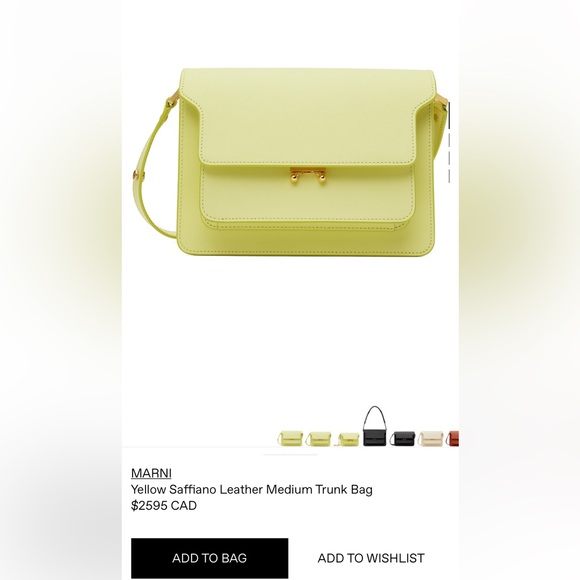 Marni yellow saffiano medium trunk bag - Picture 7 of 8